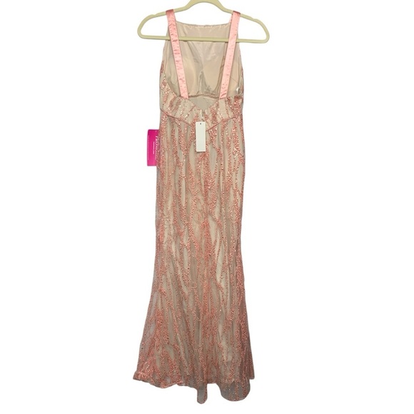 Minuet Pink Embroidered Silver Sequin Formal Dress - Picture 11 of 11